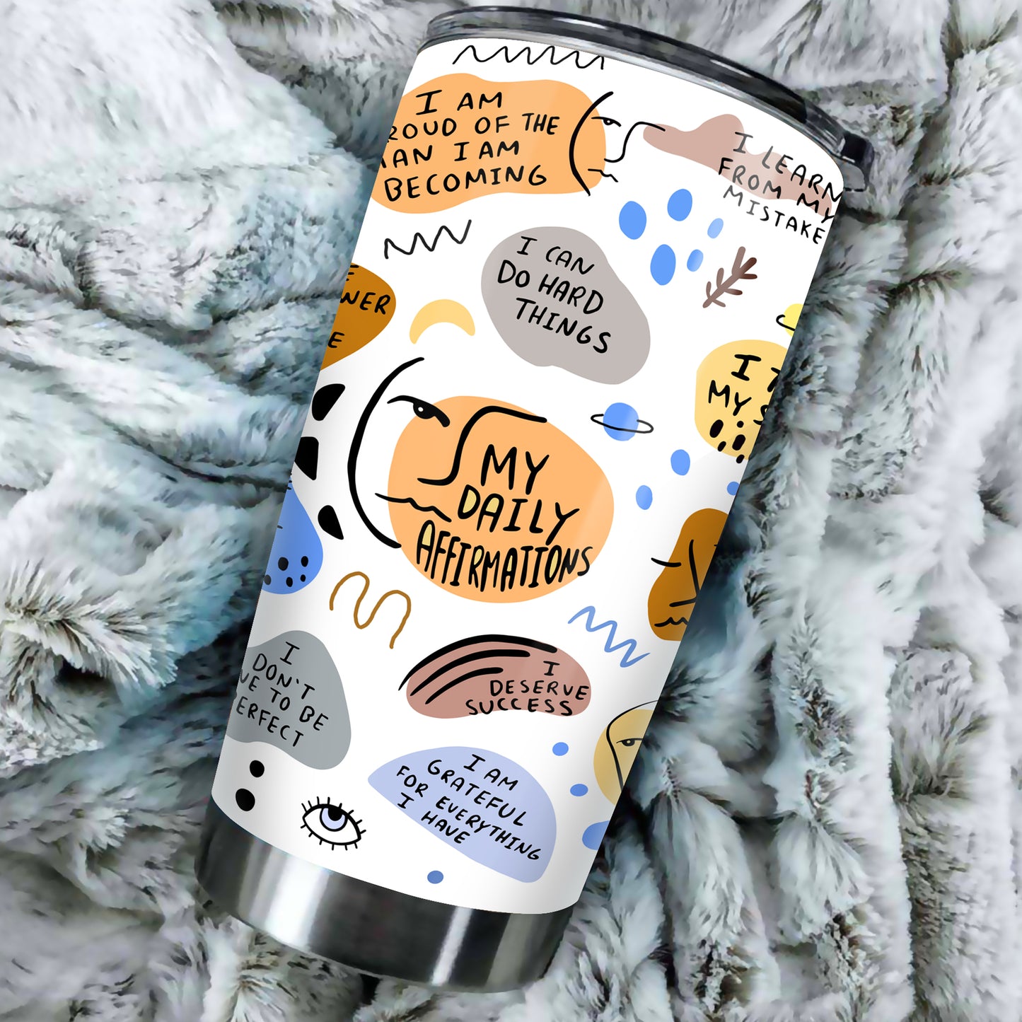 Daily Affirmations Tumbler, Mental Health Gifts, Gifts For People With Anxiety