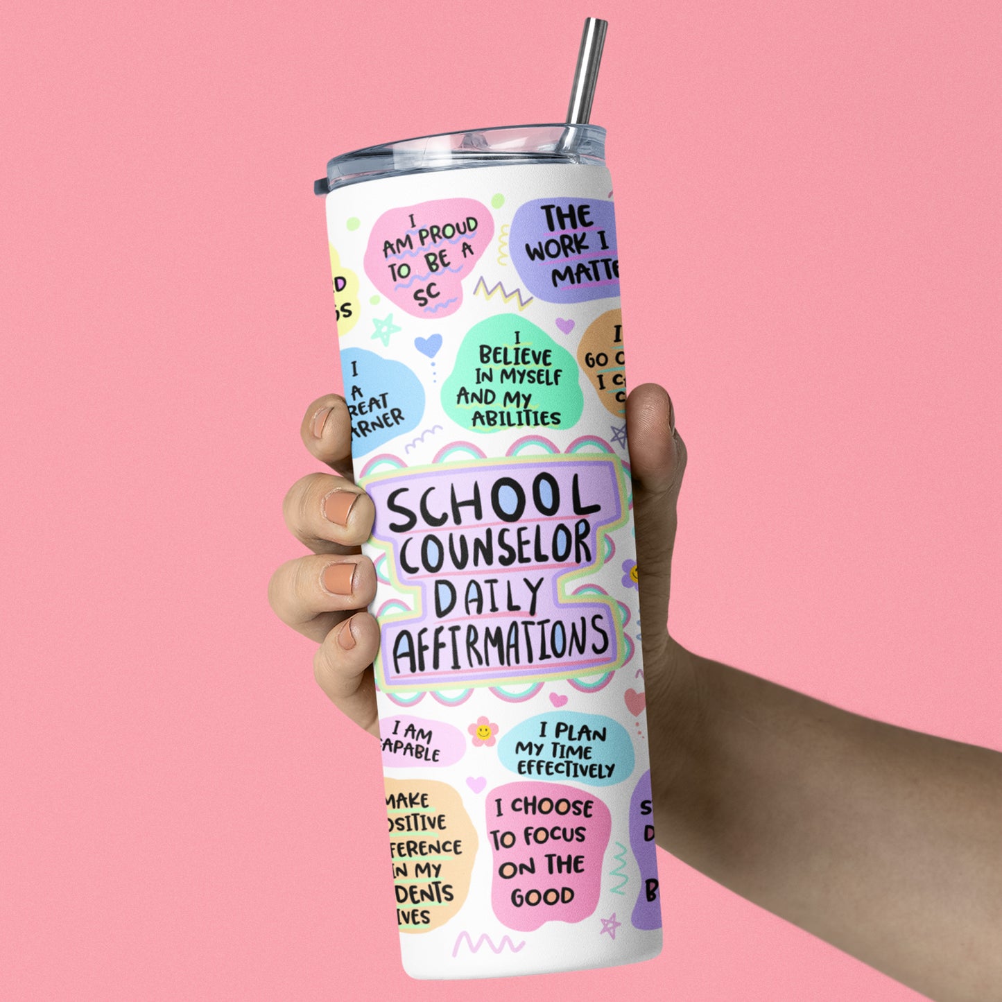 School Counselor Tumbler, School Counselor Gifts, Positive Energy Gifts