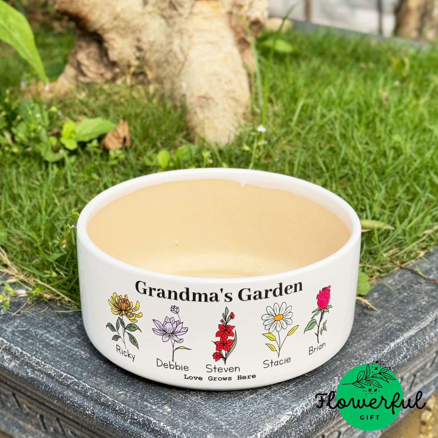 Personalized flower pot for grandma, Grandma's garden birth flowers, Best gifts for grandma