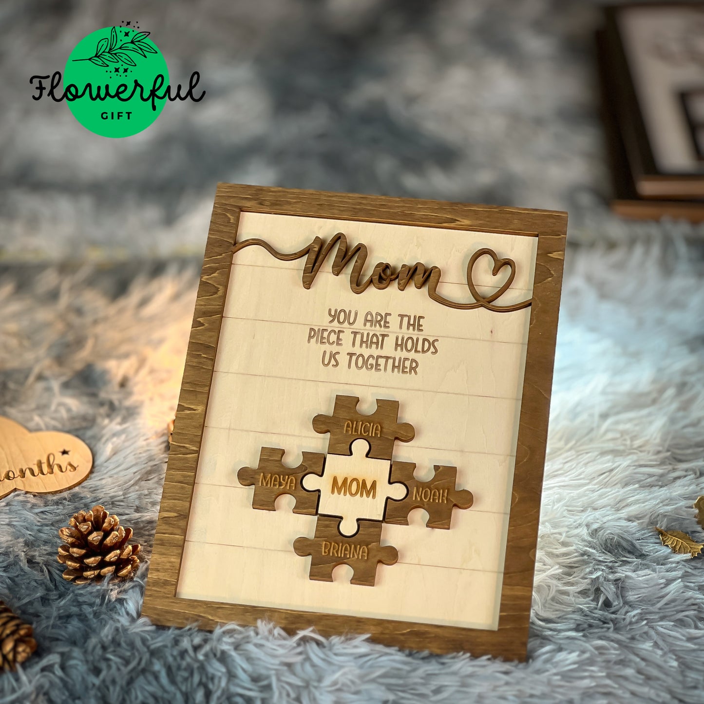 Custom Mother Puzzle Wooden Frame Personalized Puzzles For Mothers Day Gift, Nana gifts