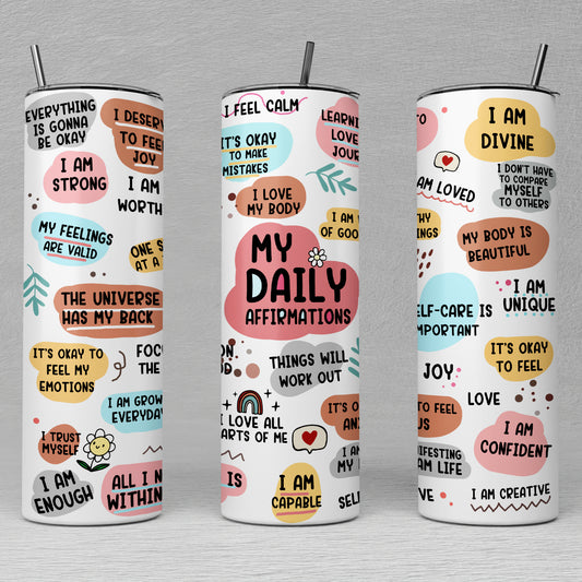 Gifts For Someone With Anxiety, Gifts For Positivity, Daily Affirmations Tumbler