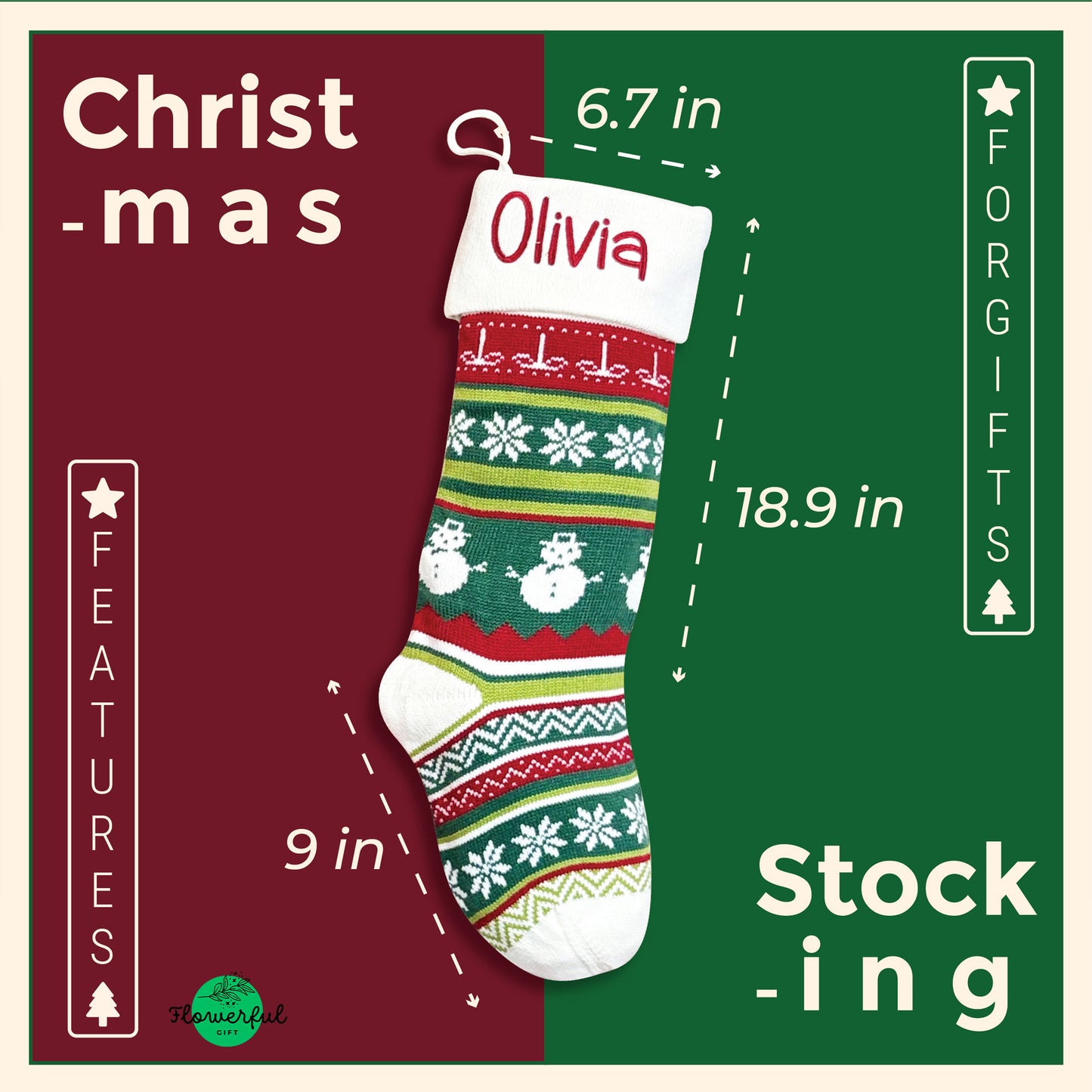 Personalised Knitted Christmas Stocking, Xmas Stockings, Knit Christmas Stockings, Personalized Christmas Stockings, Christmas Decor