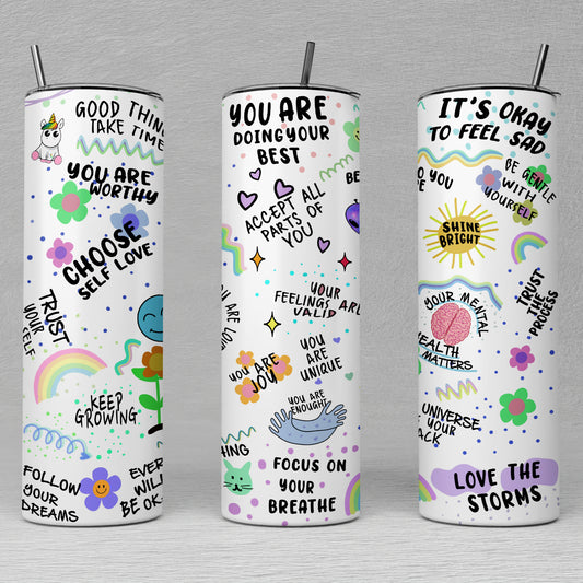 Positive Mental Health Tumbler, Self Love Gift, Gifts That Help With Anxiety