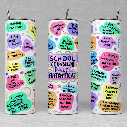 School Counselor Tumbler, School Counselor Gifts, Positive Energy Gifts