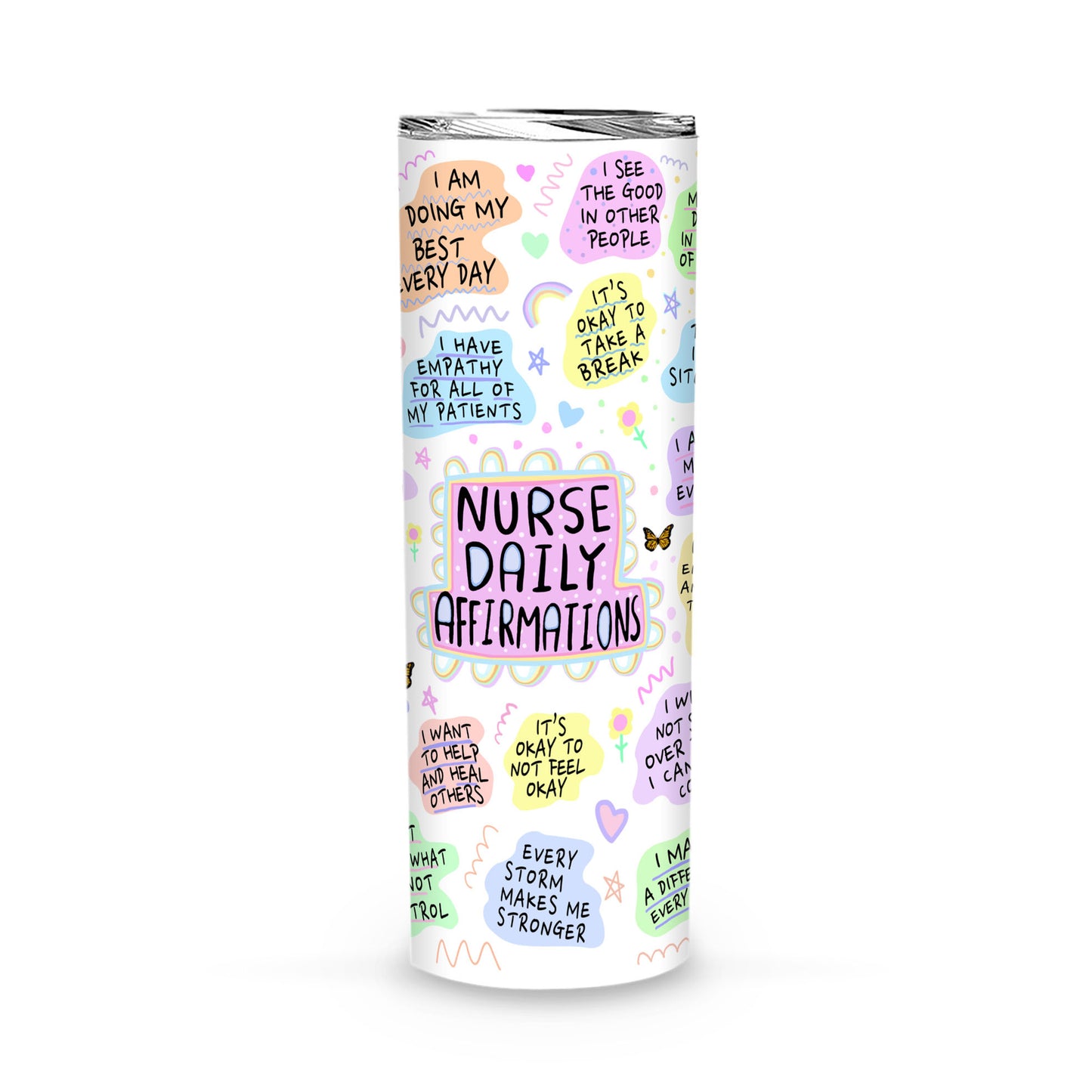 Nurse Affirmation Tumbler, Personalized Nurse Tumbler, Mental Health Gift, Self Care Gift