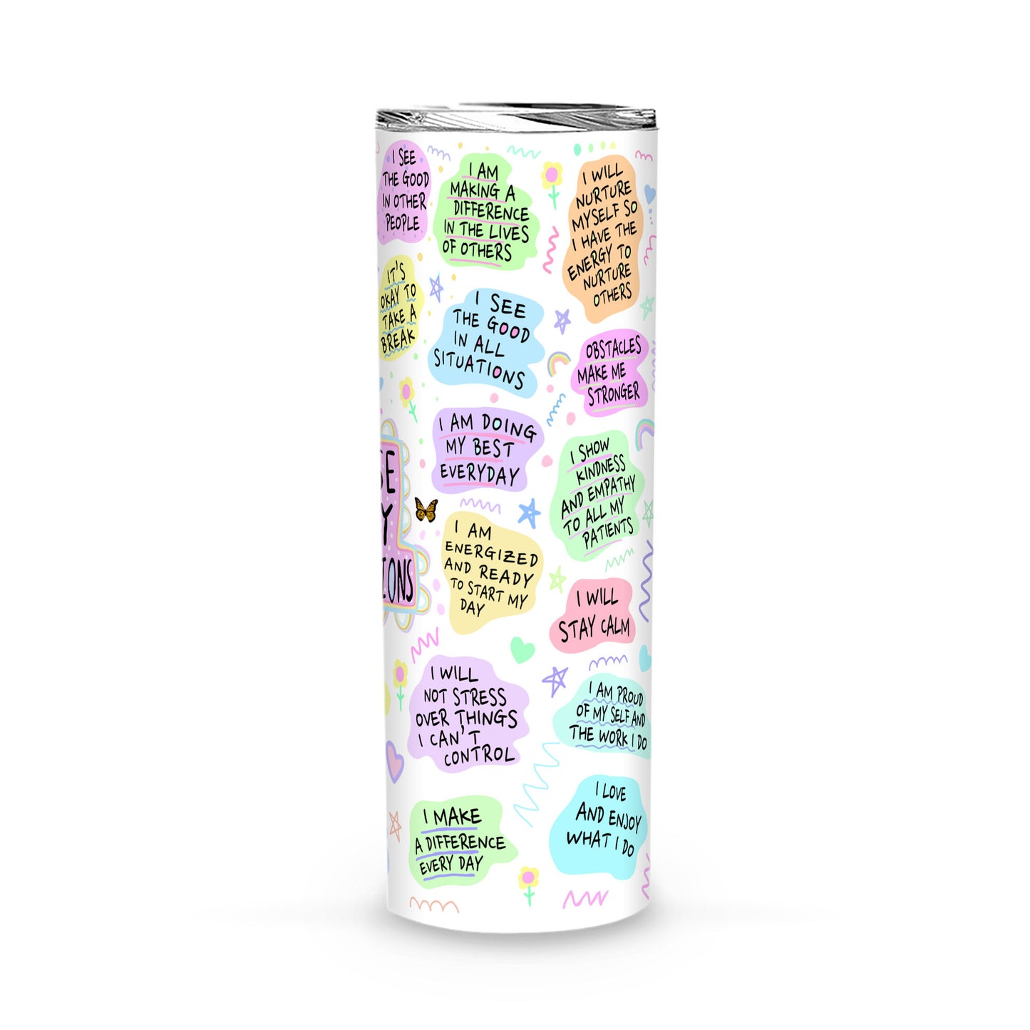 Nurse Affirmation Tumbler, Personalized Nurse Tumbler, Mental Health Gift, Self Care Gift
