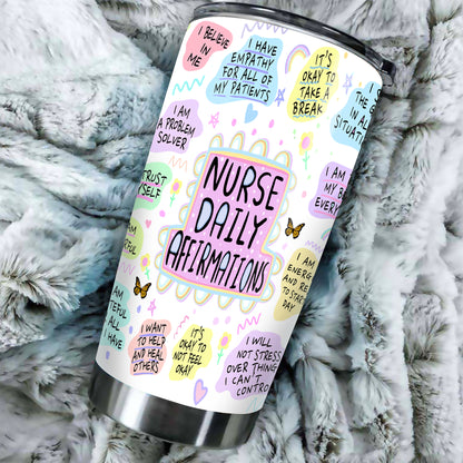 Nurse Affirmation Tumbler, Personalized Nurse Tumbler, Mental Health Gift, Self Care Gift