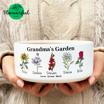 Personalized flower pot for grandma, Grandma's garden birth flowers, Best gifts for grandma