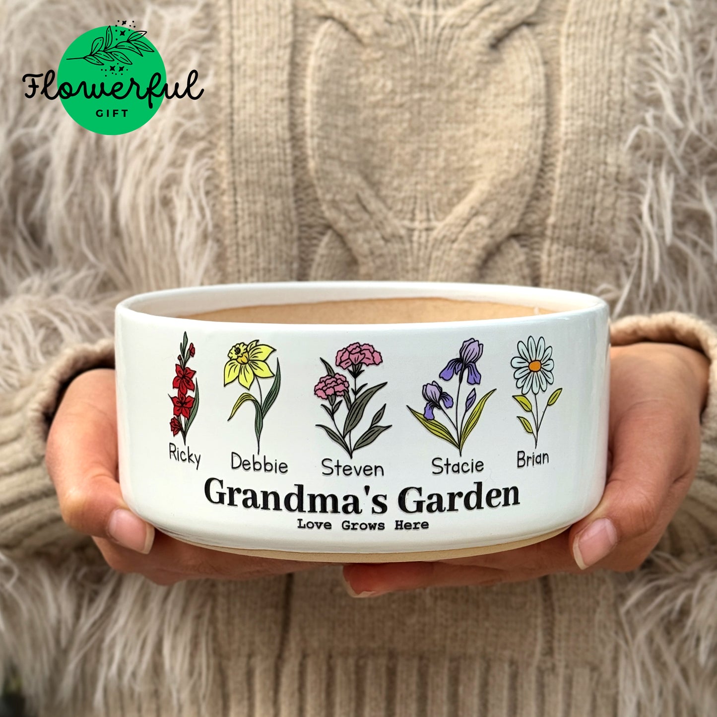 Grandmas flower pot, grandma's garden personalized, Mother's day gifts for grandma
