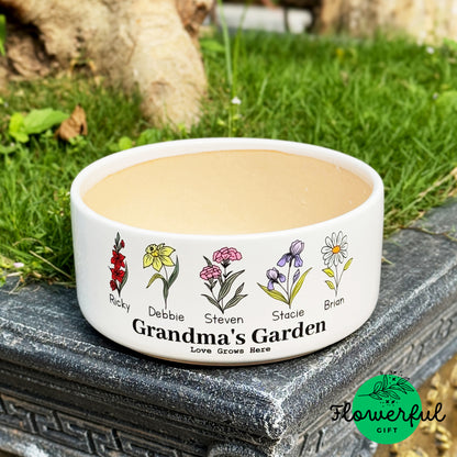 Grandmas flower pot, grandma's garden personalized, Mother's day gifts for grandma