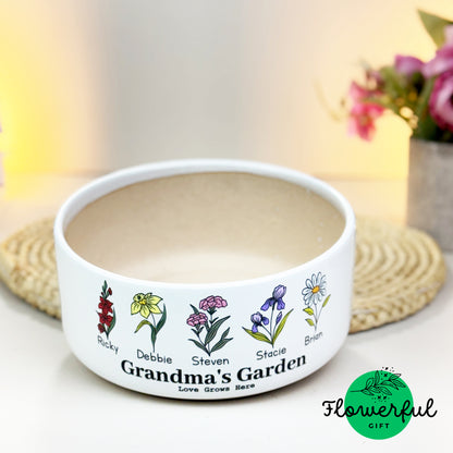Grandmas flower pot, grandma's garden personalized, Mother's day gifts for grandma
