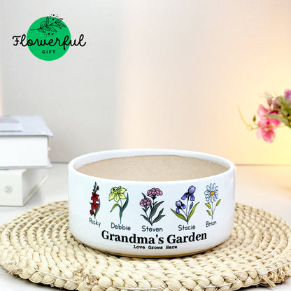 Grandmas flower pot, grandma's garden personalized, Mother's day gifts for grandma
