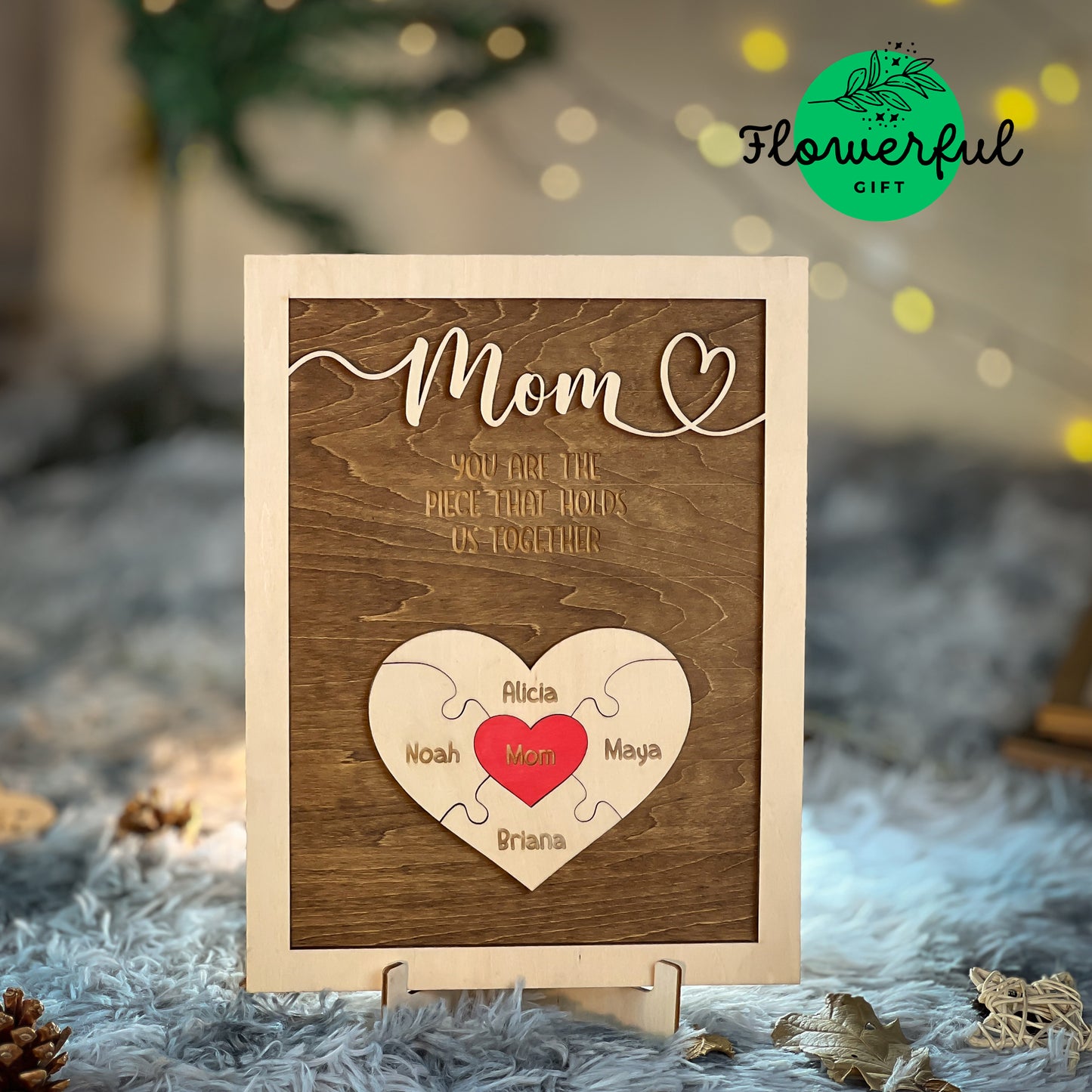 FLW37 First Mom Now Grandma Wooden Sign