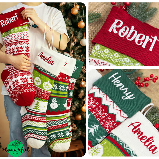 Custom Embroidered Stockings, Christmas Stockings With Names, Monogram Stocking, Personalized Christmas Stockings, Christmas Decor