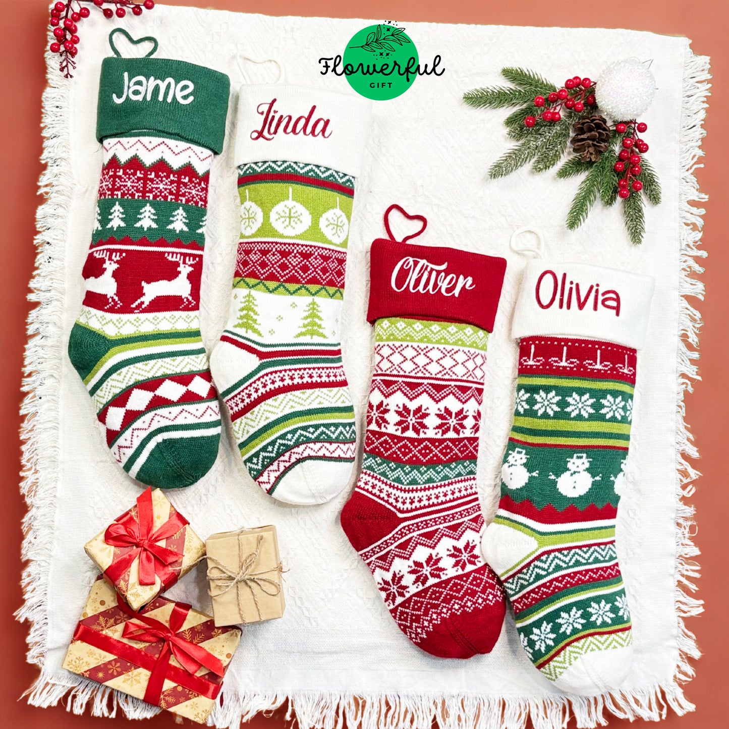 Personalized Embroidered Stockings, Holiday Stockings, Monogram Stockings Christmas, Personalized Christmas Stockings, Christmas Decor