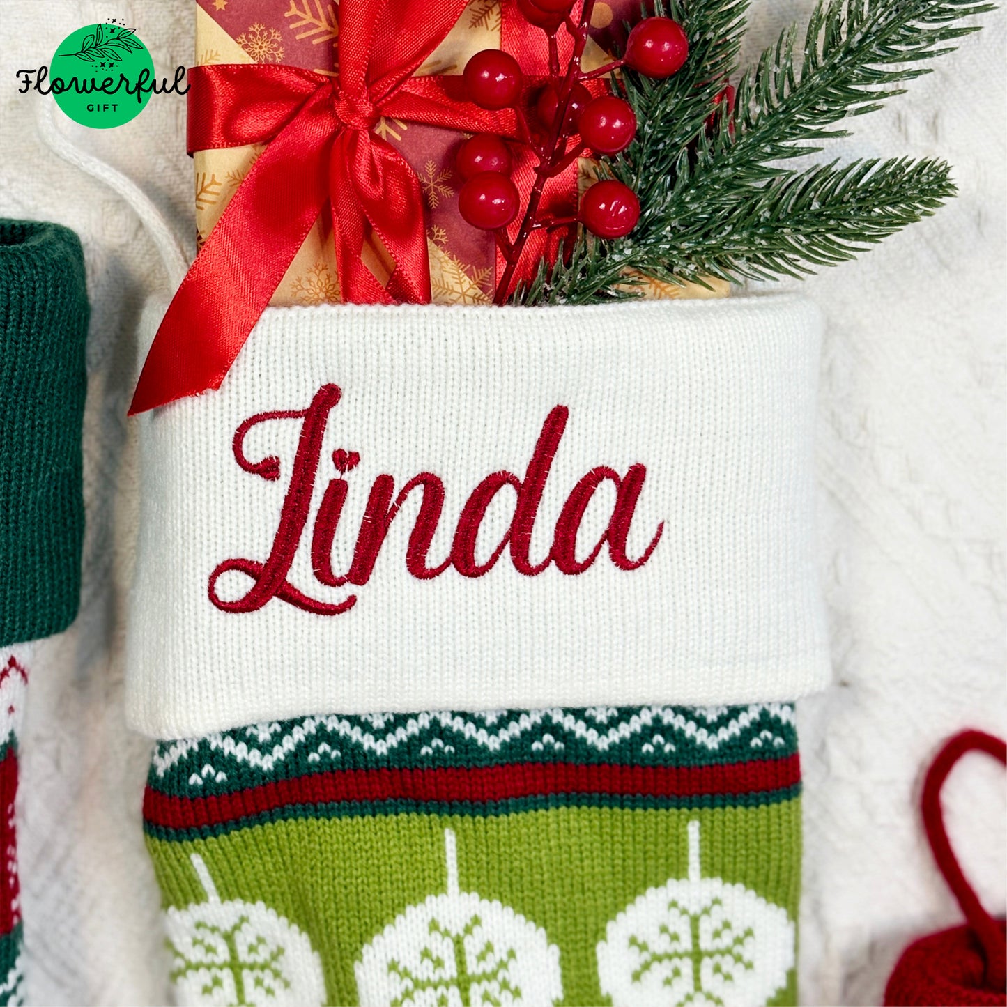 Personalised Knitted Christmas Stocking, Xmas Stockings, Knit Christmas Stockings, Personalized Christmas Stockings, Christmas Decor