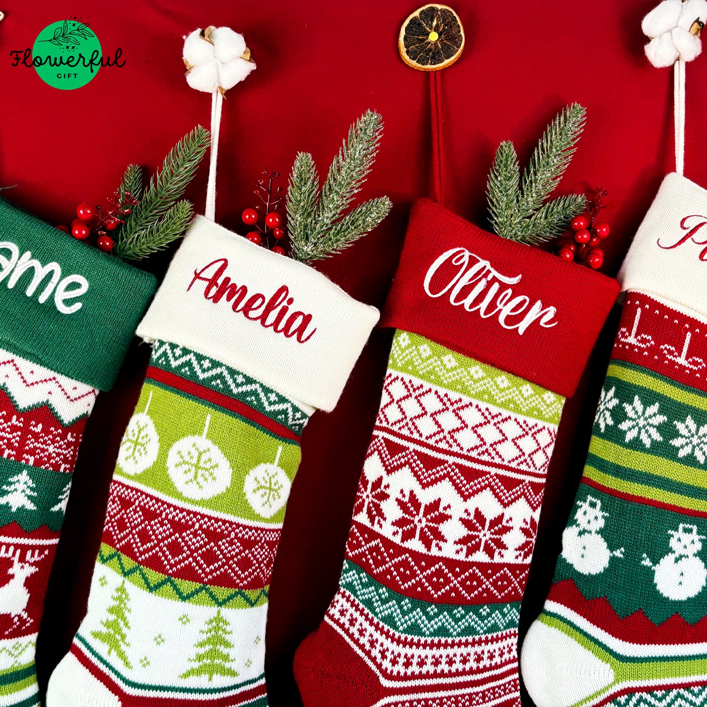 Custom Knit Christmas Stockings, Family Christmas Stockings Personalized, Embroidered Stockings, Family Gift Ideas For Christmas Gifts